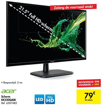 Promoties Acer scherm ek220qabi - Acer - Geldig van 21/10/2020 tot 02/11/2020 bij Carrefour