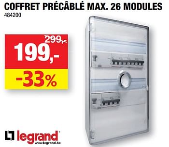 Promotions Coffret précâblé max. 26 modules - Legrand - Valide de 14/10/2020 à 25/10/2020 chez Hubo