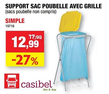 Promotions Support sac poubelle avec grille simple - Casibel - Valide de 14/10/2020 à 25/10/2020 chez Hubo