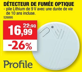 Promotions Profile détecteur de fumée optique - Profile - Valide de 14/10/2020 à 25/10/2020 chez Hubo