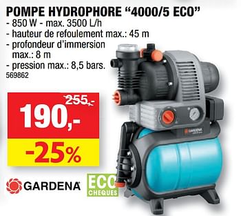 Promotions Gardena pompe hydrophore 4000-5 eco - Gardena - Valide de 14/10/2020 à 25/10/2020 chez Hubo