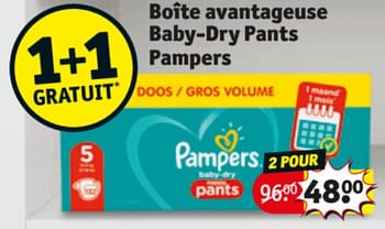 Promotions Boîte avantageuse baby-dry pants pampers - Pampers - Valide de 20/10/2020 à 25/10/2020 chez Kruidvat