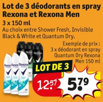 Promotions Déodorant en spray quantum dry rexona men - Rexona - Valide de 20/10/2020 à 25/10/2020 chez Kruidvat