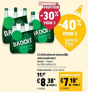 Promoties Lichtbruisend natuurlijk mineraalwater badoit - green - Badoit - Geldig van 22/10/2020 tot 28/10/2020 bij Delhaize