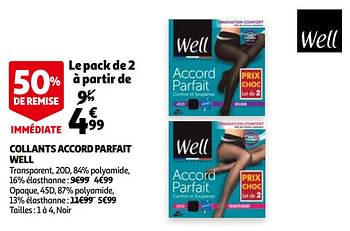 Promoties Collants accord parfait well - Well - Geldig van 21/10/2020 tot 27/10/2020 bij Auchan