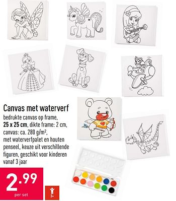 Promoties Canvas met waterverf - Huismerk - Aldi - Geldig van 28/10/2020 tot 06/11/2020 bij Aldi