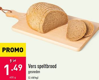 Promoties Vers speltbrood - Huismerk - Aldi - Geldig van 26/10/2020 tot 06/11/2020 bij Aldi