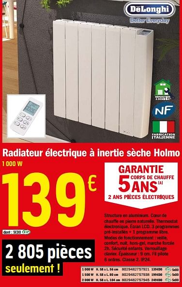 Delonghi Delonghi radiateur lectrique inertie s che holmo En