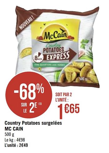Promotions Country potatoes surgelées mc cain - Mc Cain - Valide de 17/10/2020 à 01/11/2020 chez Géant Casino