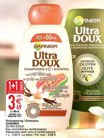 Promoties Shampooing - shampoo garnier - Garnier - Geldig van 20/10/2020 tot 02/11/2020 bij Cora