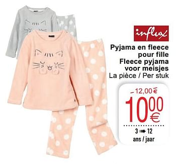 Promoties Pyjama en fleece pour fille fleece pyjama voor meisjes - INFLUX - Geldig van 20/10/2020 tot 02/11/2020 bij Cora