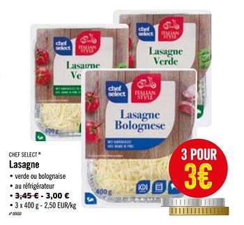 Chef select Lasagne - En promotion chez Lidl