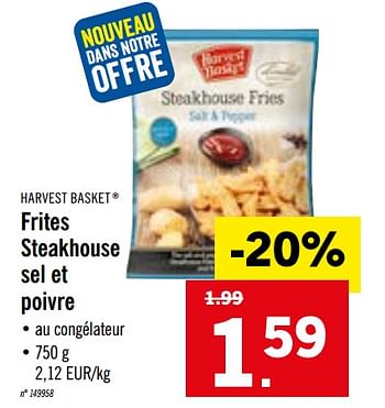 Promoties Frites steakhouse sel et poivre - Harvest Basket - Geldig van 26/10/2020 tot 31/10/2020 bij Lidl