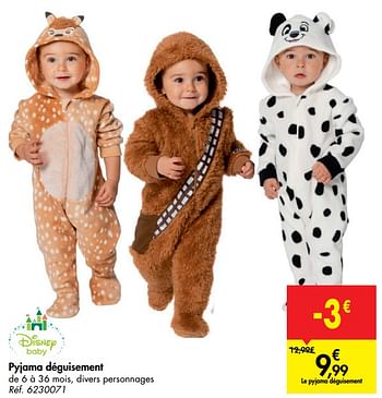 Promotions Pyjama déguisement - Disney Baby - Valide de 21/10/2020 à 02/11/2020 chez Carrefour