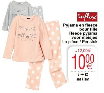 Promotions Pyjama en fleece pour fille fleece pyjama voor meisjes - INFLUX - Valide de 20/10/2020 à 02/11/2020 chez Cora