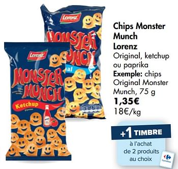 Promoties Chips original monster munch - lorenz - Geldig van 21/10/2020 tot 02/11/2020 bij Carrefour