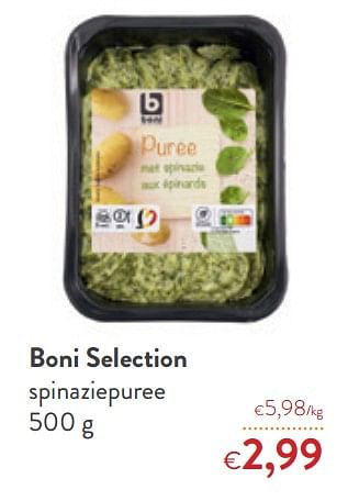 Promoties Boni selection spinaziepuree - Boni - Geldig van 21/10/2020 tot 03/11/2020 bij OKay
