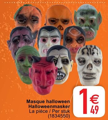 Promotions Masque halloween halloweenmasker - Produit maison - Cora - Valide de 20/10/2020 à 02/11/2020 chez Cora