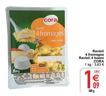 Promoties Ravioli 4 fromages ravioli 4 kazen cora - Huismerk - Cora - Geldig van 20/10/2020 tot 02/11/2020 bij Cora