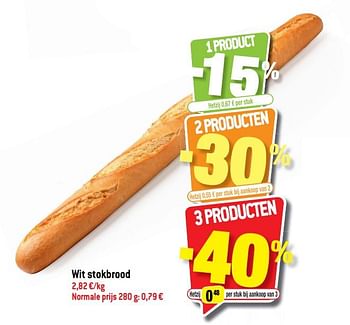Promoties Wit stokbrood - Huismerk - Match - Geldig van 21/10/2020 tot 03/11/2020 bij Match