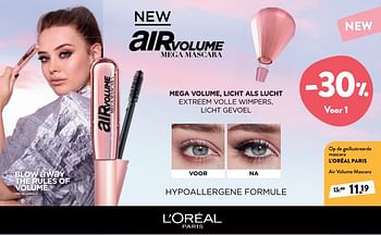 Promoties Air volume mascara - L'Oreal Paris - Geldig van 21/10/2020 tot 03/11/2020 bij DI