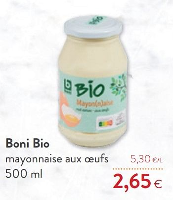Promotions Boni bio mayonnaise aux oeufs - Boni - Valide de 21/10/2020 à 03/11/2020 chez OKay