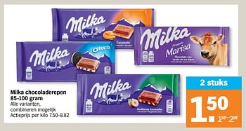 Promoties Milka chocoladerepen - Milka - Geldig van 26/10/2020 tot 01/11/2020 bij Albert Heijn