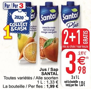 Promoties Jus - sap santal - Santal - Geldig van 27/10/2020 tot 02/11/2020 bij Cora