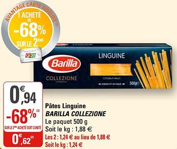 Promotions Pâtes linguine barilla collezione - Barilla - Valide de 21/10/2020 à 01/11/2020 chez G20