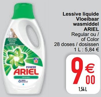 Promoties Lessive liquide vloeibaar wasmiddel ariel - Ariel - Geldig van 27/10/2020 tot 02/11/2020 bij Cora