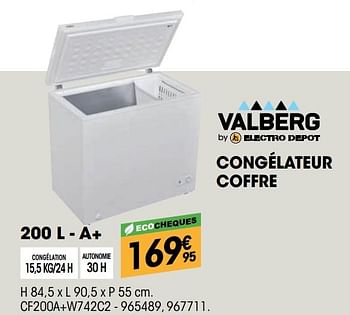 Valberg Valberg congélateur coffre cf200a+w742c2 - En promotion chez Electro  Depot