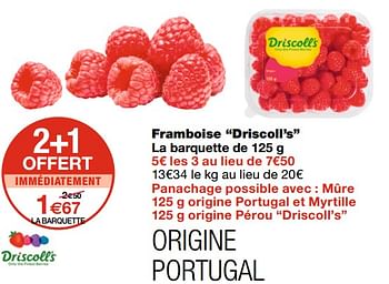 Promoties Framboise driscoll`s - Driscolls - Geldig van 21/10/2020 tot 01/11/2020 bij MonoPrix