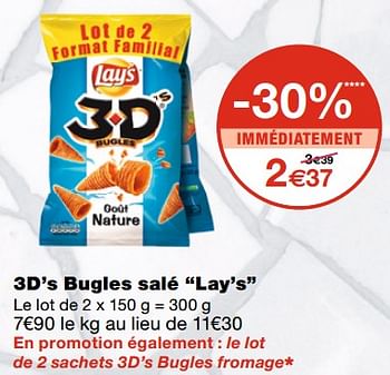 Promotions 3d`s bugles salé lay`s - Lay's - Valide de 21/10/2020 à 01/11/2020 chez MonoPrix
