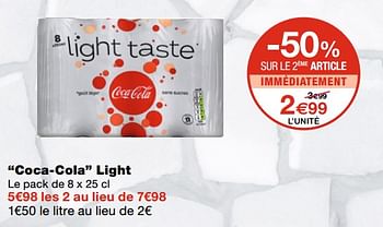 Promotions Coca-cola light - Coca Cola - Valide de 21/10/2020 à 01/11/2020 chez MonoPrix