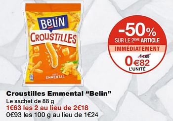 Promotions Croustilles emmental belin - Belin - Valide de 21/10/2020 à 01/11/2020 chez MonoPrix
