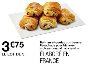 Promotions Pain au chocolat pur beurre - Produit Maison - MonoPrix - Valide de 21/10/2020 à 01/11/2020 chez MonoPrix