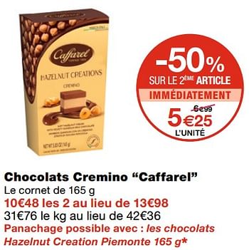 Promoties Chocolats cremino caffarel - Caffarel - Geldig van 21/10/2020 tot 01/11/2020 bij MonoPrix