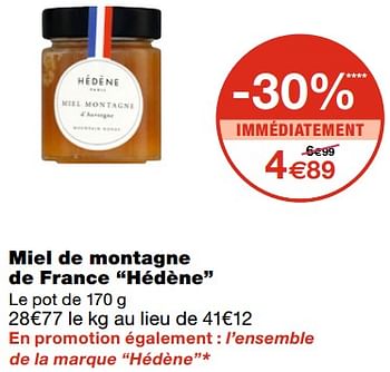 Promoties Miel de montagne de france hédène - Hédène - Geldig van 21/10/2020 tot 01/11/2020 bij MonoPrix