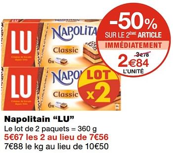 Promotions Napolitain lu - Lu - Valide de 21/10/2020 à 01/11/2020 chez MonoPrix