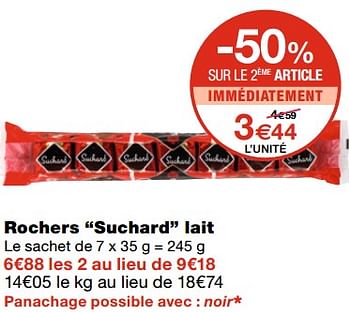 Promotions Rochers suchard lait - Suchard - Valide de 21/10/2020 à 01/11/2020 chez MonoPrix