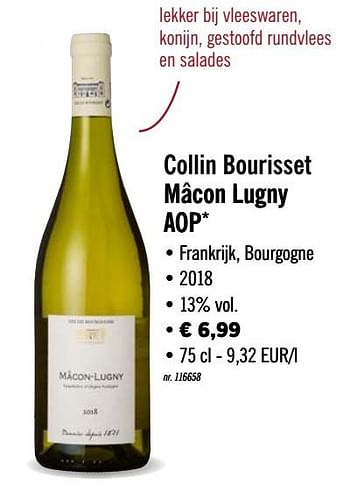 Vins blancs Lidl - chez aop promotion lugny bourisset mâcon Collin En