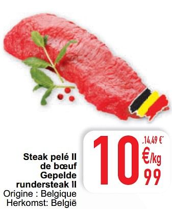 Promotions Steak pelé ii de boeuf gepelde rundersteak ii - Produit maison - Cora - Valide de 27/10/2020 à 02/11/2020 chez Cora