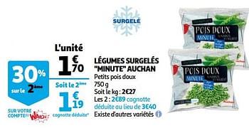 Promoties Légumes surgelés minute auchan - Huismerk - Auchan - Geldig van 28/10/2020 tot 03/11/2020 bij Auchan
