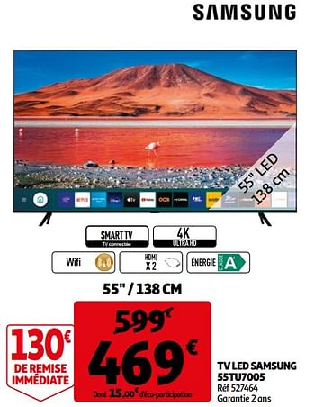 Promotions Tv led samsung 55tu7005 - Samsung - Valide de 28/10/2020 à 03/11/2020 chez Auchan Ronq