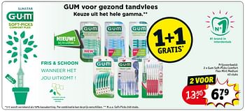 Promoties Gum soft-picks comfort flex mint medium - GUM - Geldig van 27/10/2020 tot 08/11/2020 bij Kruidvat