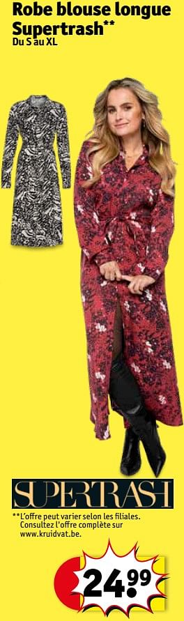 briefpapier Barmhartig Aftrekken Supertrash Robe blouse longue supertrash - Promotie bij Kruidvat