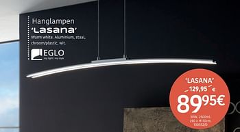 Promoties Hanglamp lasana - Eglo - Geldig van 15/10/2020 tot 08/11/2020 bij HandyHome
