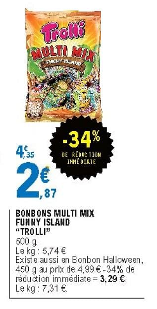 Trolli Bonbons multi mix funny island trolli - En promotion chez E.Leclerc