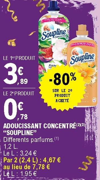 Promo ADOUCISSANT(3)(4) SOUPLINE chez E.Leclerc