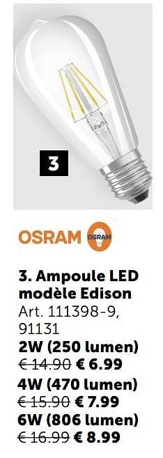 Promotions Ampoule led modèle edison - Osram - Valide de 03/11/2020 à 30/11/2020 chez Zelfbouwmarkt